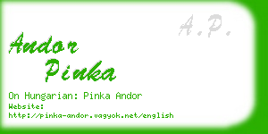 andor pinka business card